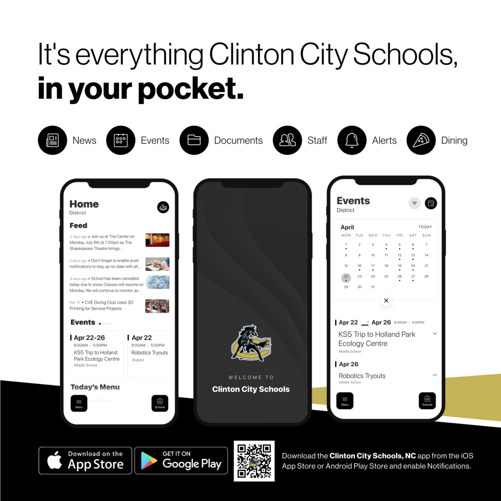 it's everything Clinton City Schools, in your pocket app advertisement